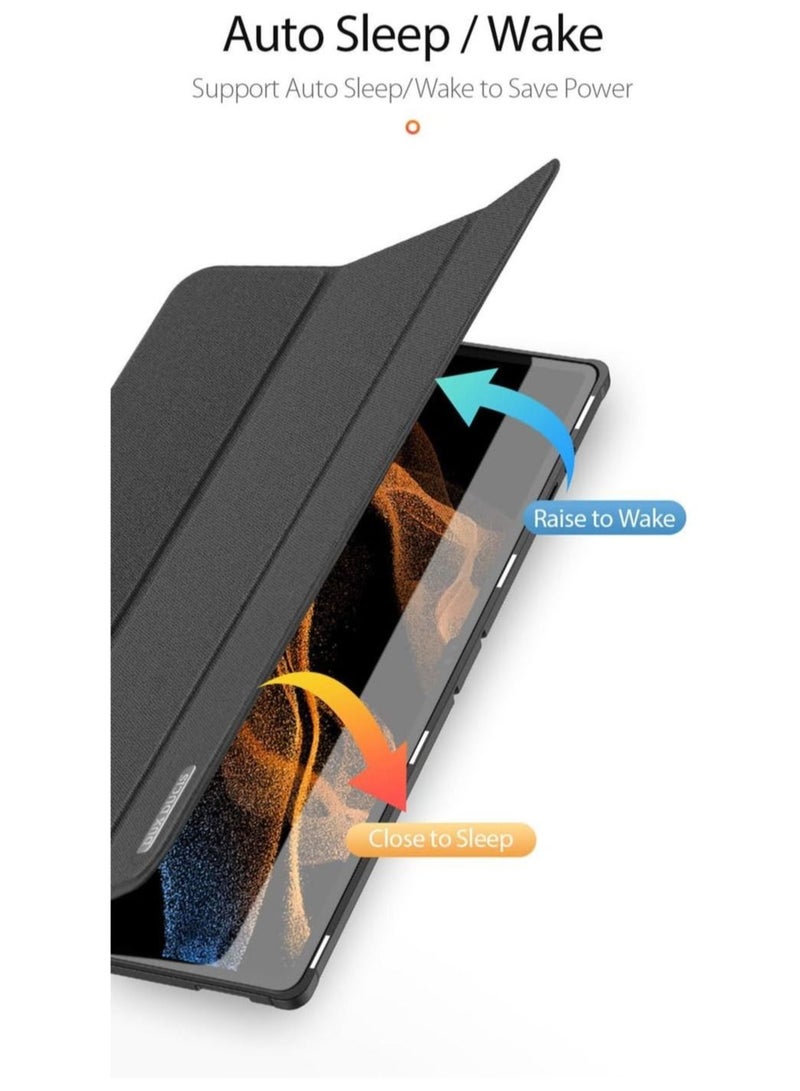 جراب Samsung Galaxy Tab S11 Ultra 2025، جراب ذكي قابل للطي من الجلد مع حامل قلم رصاص - Image 2